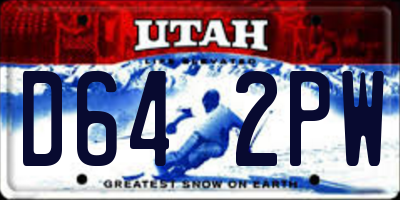 UT license plate D642PW
