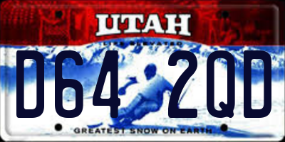 UT license plate D642QD
