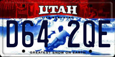 UT license plate D642QE