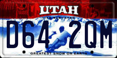 UT license plate D642QM