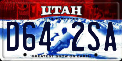 UT license plate D642SA