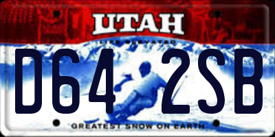 UT license plate D642SB