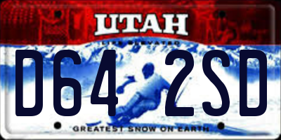 UT license plate D642SD