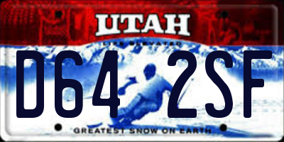 UT license plate D642SF