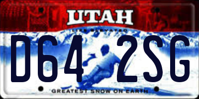 UT license plate D642SG
