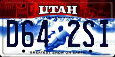 UT license plate D642SI