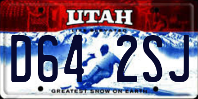 UT license plate D642SJ
