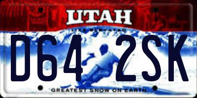 UT license plate D642SK