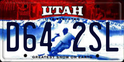 UT license plate D642SL