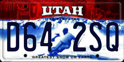 UT license plate D642SQ
