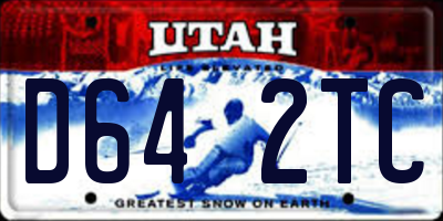 UT license plate D642TC