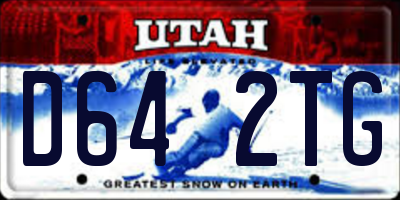 UT license plate D642TG