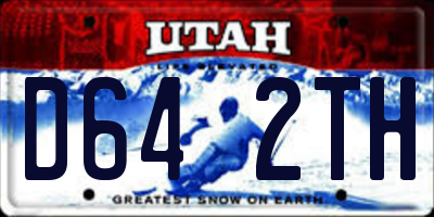 UT license plate D642TH