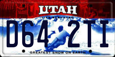 UT license plate D642TI
