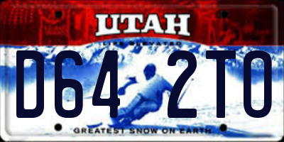 UT license plate D642TO