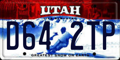 UT license plate D642TP