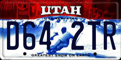 UT license plate D642TR