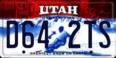 UT license plate D642TS