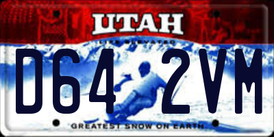 UT license plate D642VM