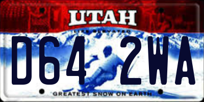 UT license plate D642WA