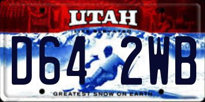 UT license plate D642WB