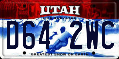 UT license plate D642WC