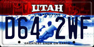 UT license plate D642WF