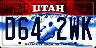 UT license plate D642WK