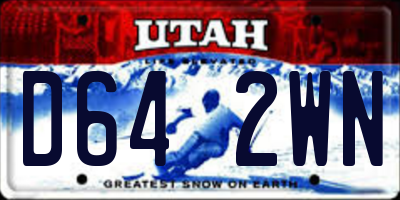 UT license plate D642WN