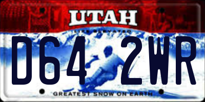 UT license plate D642WR