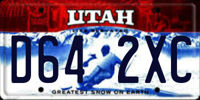 UT license plate D642XC