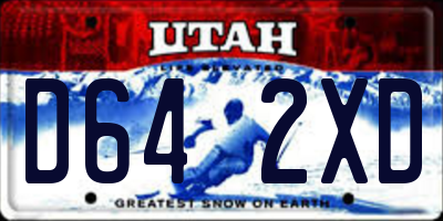 UT license plate D642XD