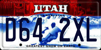 UT license plate D642XL