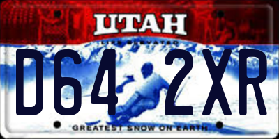 UT license plate D642XR