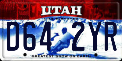 UT license plate D642YR