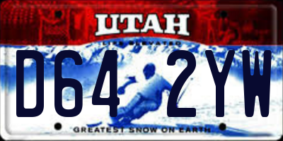 UT license plate D642YW