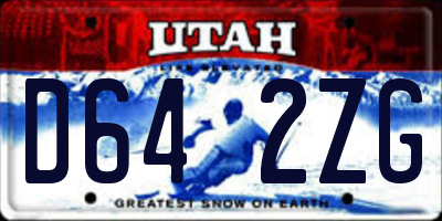 UT license plate D642ZG
