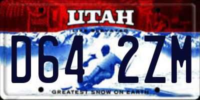 UT license plate D642ZM
