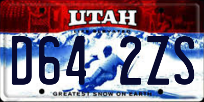 UT license plate D642ZS