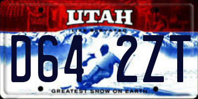 UT license plate D642ZT
