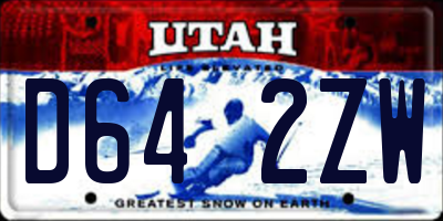 UT license plate D642ZW