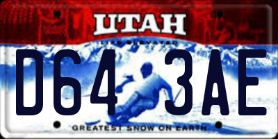UT license plate D643AE