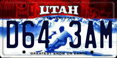UT license plate D643AM