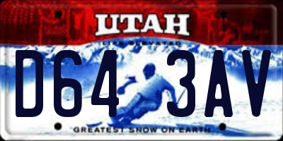 UT license plate D643AV