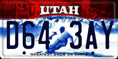 UT license plate D643AY