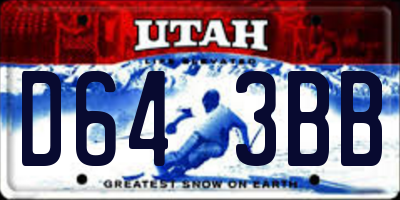 UT license plate D643BB