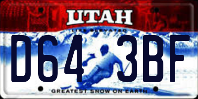 UT license plate D643BF