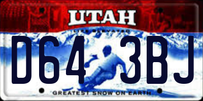 UT license plate D643BJ