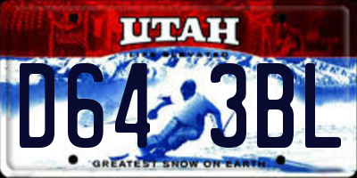 UT license plate D643BL