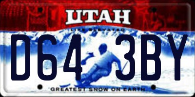 UT license plate D643BY